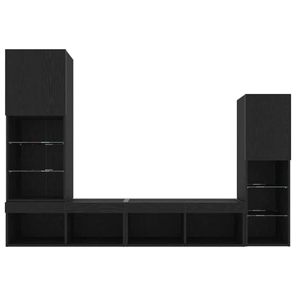 TV-Schränk 4 pcs Schwarze Eiche 40,5 x 30 x 102 cm