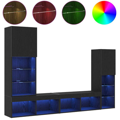 TV-Schränk 4 pcs Schwarze Eiche 40,5 x 30 x 102 cm