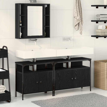 Badezimmer Waschbeckenmöbel 3 pcs Schwarz 80 x 30 x 60 cm