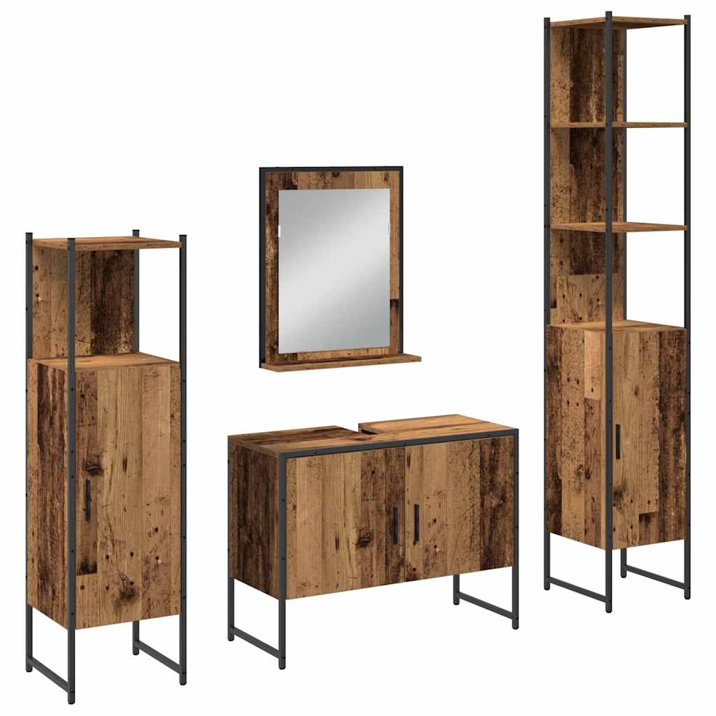 Badezimmermöbel Set mit Speicher 4 pcs Braun 33 x 33 x 185.5 cm