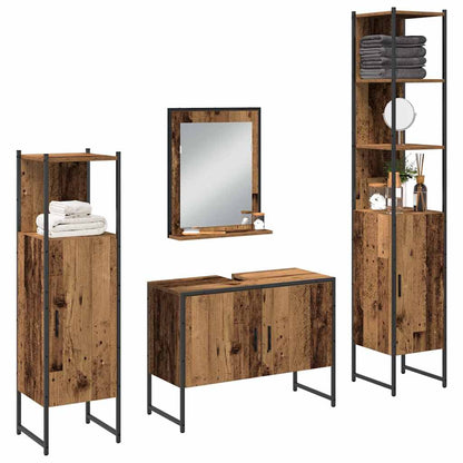 Badezimmermöbel Set mit Speicher 4 pcs Braun 33 x 33 x 185.5 cm