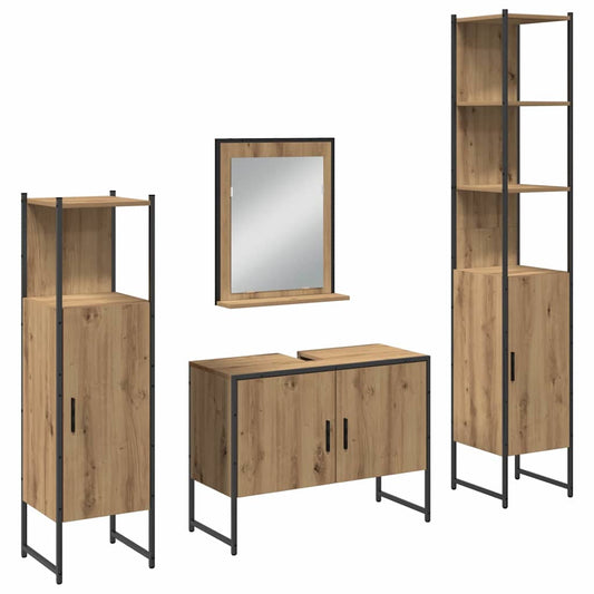 Badezimmermöbel Set mit Speicher 4 pcs Braun 33 x 33 x 185.5 cm