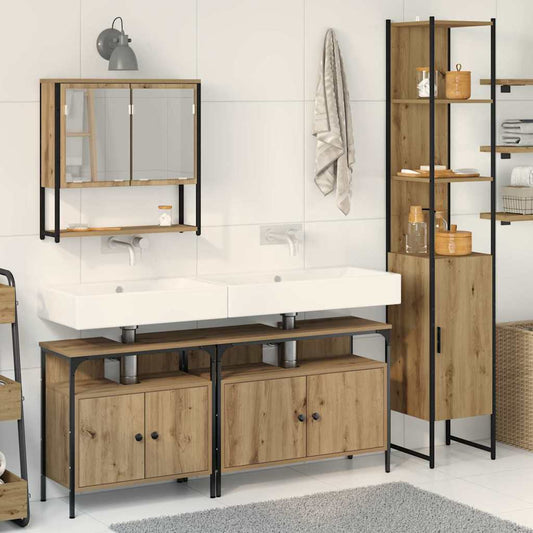 Badezimmermöbel Set 4 pcs Eiche handwerklich 33 x 33 x 185.5 cm