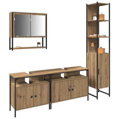 Badezimmermöbel Set 4 pcs Eiche handwerklich 33 x 33 x 185.5 cm
