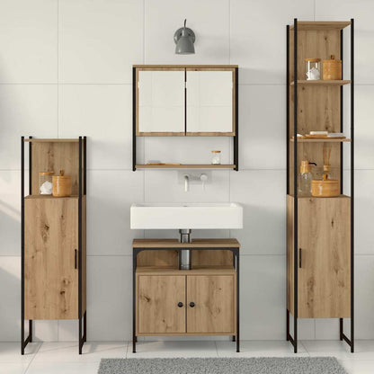 Badezimmermöbel Set 4 pcs Eiche handwerklich 33 x 33 x 185.5 cm