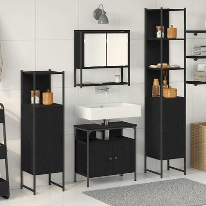 Badezimmermöbel Set 4 pcs Schwarze Eiche 33 x 33 x 185.5 cm