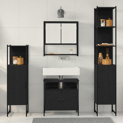 Badezimmermöbel Set 4 pcs Schwarze Eiche 33 x 33 x 185.5 cm