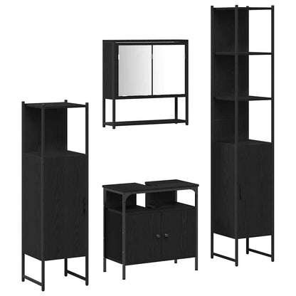 Badezimmermöbel Set 4 pcs Schwarze Eiche 33 x 33 x 185.5 cm