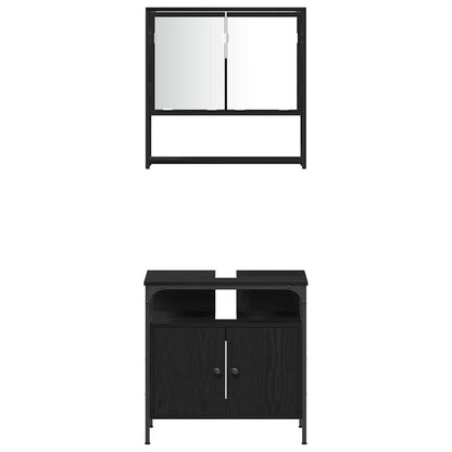 Badezimmermöbel Set 4 pcs Schwarze Eiche 33 x 33 x 185.5 cm