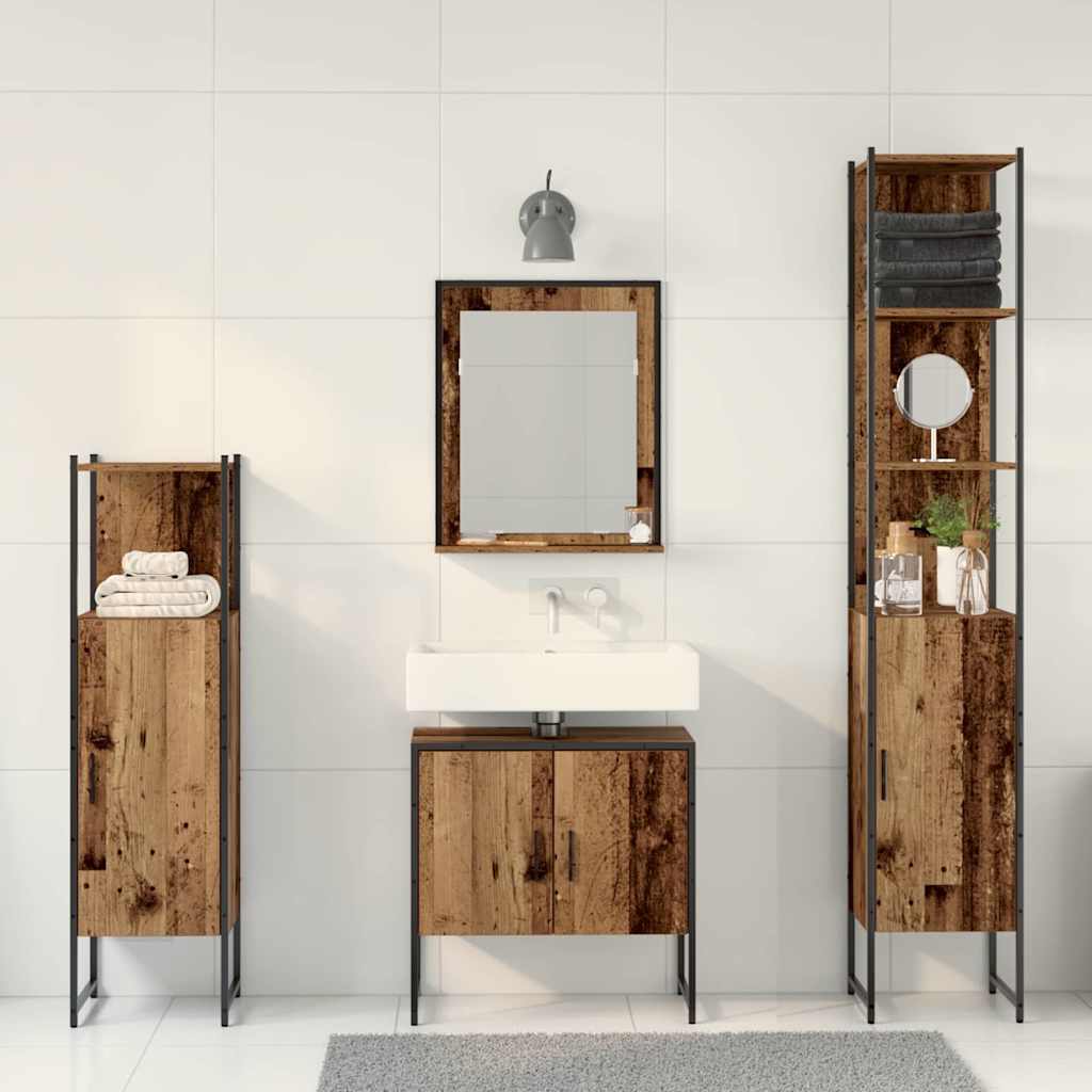 Badezimmermöbel Set mit Speicher 4 pcs Braun 33 x 33 x 185.5 cm