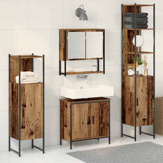 Badezimmermöbel Set mit Speicher 4 pcs Braun 33 x 33 x 185.5 cm