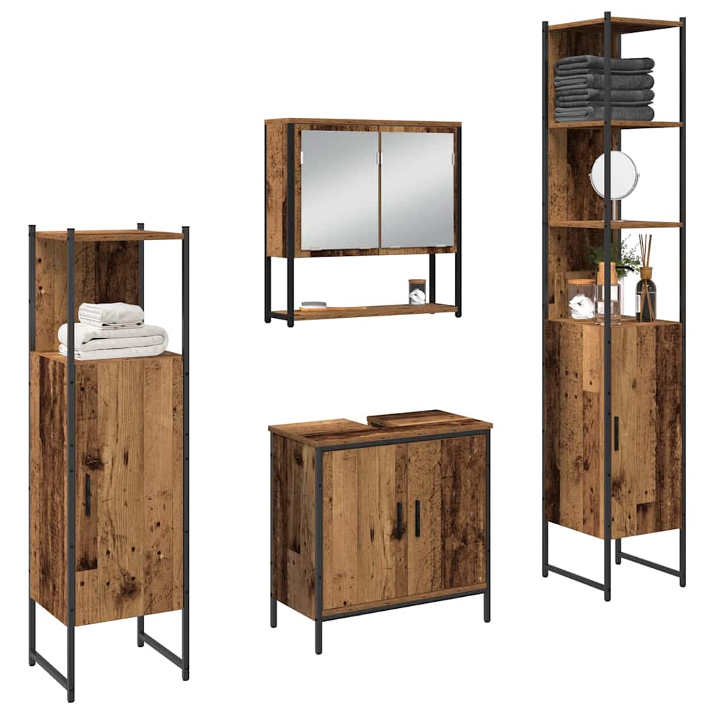 Badezimmermöbel Set mit Speicher 4 pcs Braun 33 x 33 x 185.5 cm