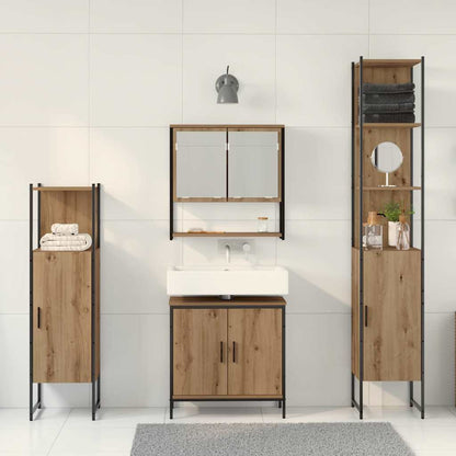 Badezimmermöbel Set mit Speicher 4 pcs Braun 33 x 33 x 185.5 cm