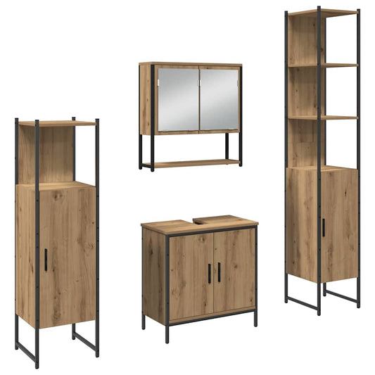 Badezimmermöbel Set mit Speicher 4 pcs Braun 33 x 33 x 185.5 cm