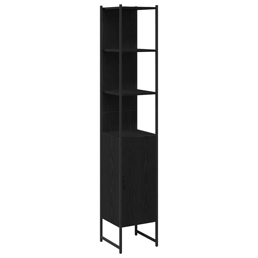 Badezimmermöbel Set mit Tür 4 pcs Schwarz 33 x 33 x 185.5 cm