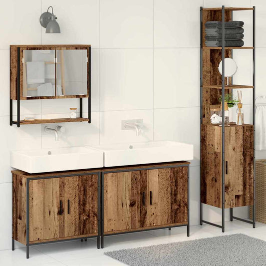 Badezimmermöbel Set mit Speicher 4 pcs Braun 33 x 33 x 185.5 cm