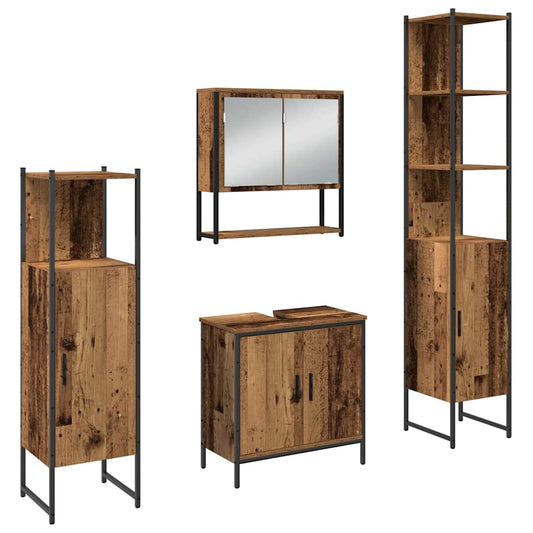 Badezimmermöbel Set mit Speicher 4 pcs Braun 33 x 33 x 185.5 cm
