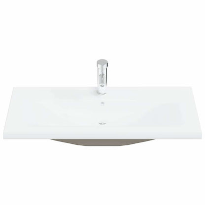 Badezimmermöbel Set Wandmontiert 4 pcs Schwarz Eichen-Optik
