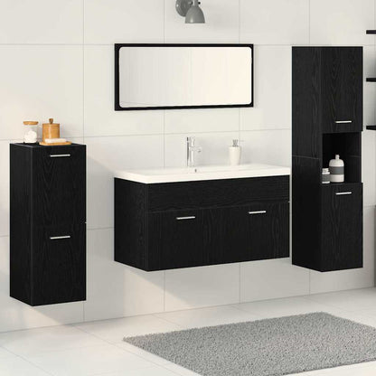 Badezimmermöbel Set 5 pcs Schwarz Eichen-Optik 30 x 30 x 130 cm