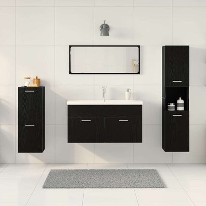 Badezimmermöbel Set 5 pcs Schwarz Eichen-Optik 30 x 30 x 130 cm