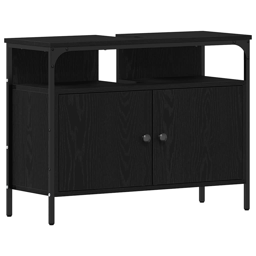 Badezimmermöbel Set 4 pcs Schwarze Eiche 33 x 33 x 185.5 cm