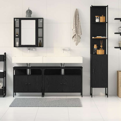 Badezimmerschrankset 4 pcs Schwarze Eiche 33 x 33 x 185.5 cm