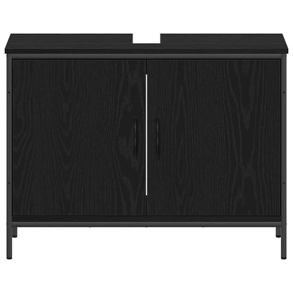 Badezimmermöbel Set mit Regal 4 pcs Schwarz 33 x 33 x 185.5 cm