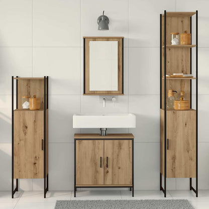 Badezimmermöbel Set mit Regal 4 pcs Braun 33 x 33 x 185.5 cm