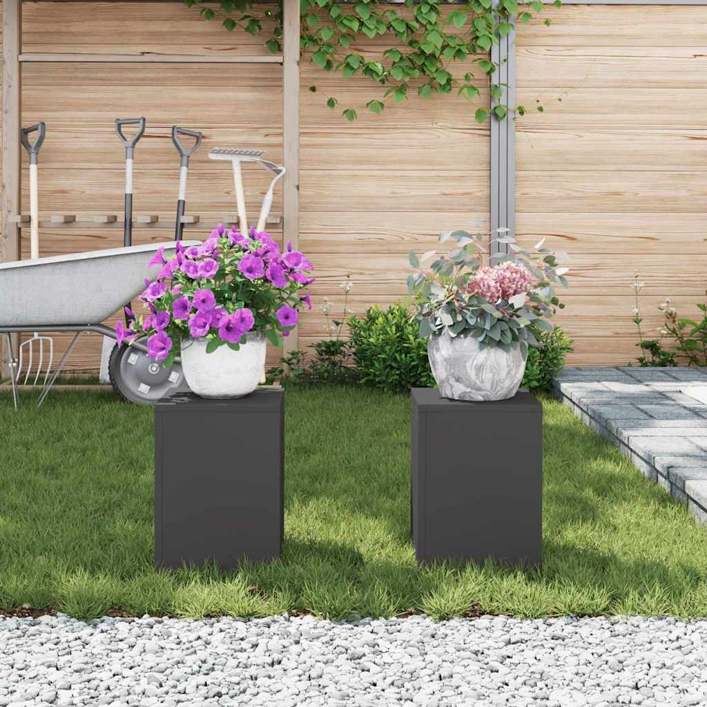 Pflanzenständer 2 pcs Schwarz 24 x 24 x 35 cm Stahl