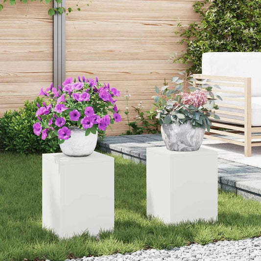 Pflanzenständer 2 pcs Weiß 24 x 24 x 35 cm Stahl