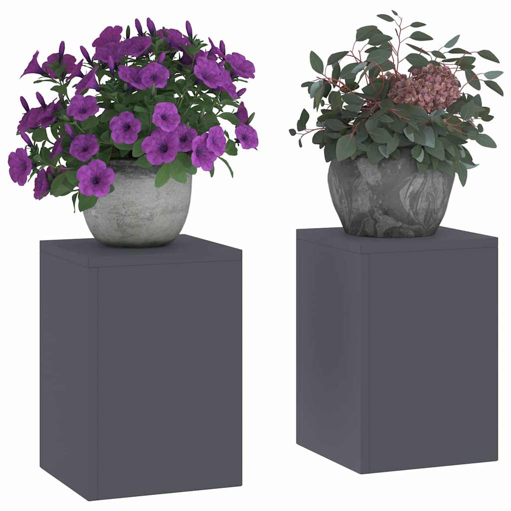 Pflanzenständer 2 pcs Anthrazit 24 x 24 x 35 cm Stahl