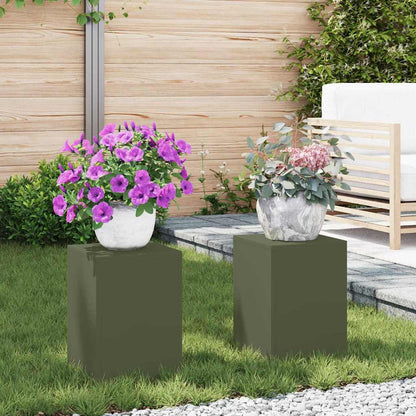 Pflanzenständer 2 pcs Olivgrün 24 x 24 x 35 cm Stahl