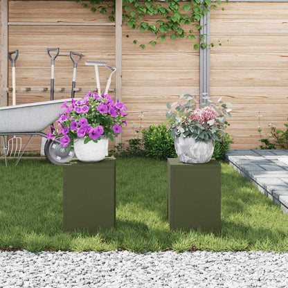 Pflanzenständer 2 pcs Olivgrün 24 x 24 x 35 cm Stahl