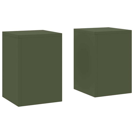 Pflanzenständer 2 pcs Olivgrün 24 x 24 x 35 cm Stahl