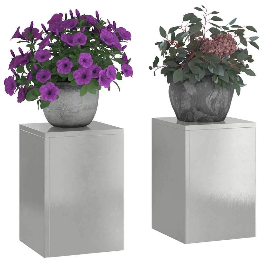 Pflanzenständer 2 pcs Silber 24 x 24 x 35 cm Edelstahl