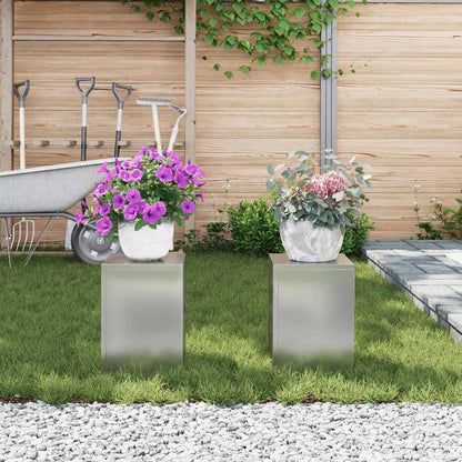 Pflanzenständer 2 pcs Silber 24 x 24 x 35 cm Verzinkter Stahl