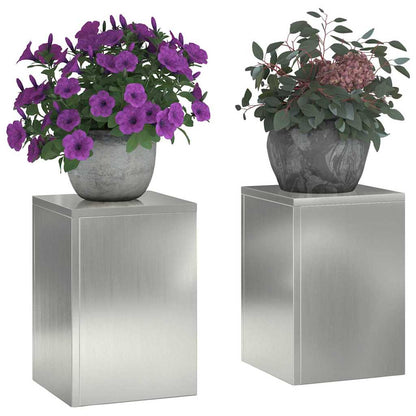 Pflanzenständer 2 pcs Silber 24 x 24 x 35 cm Verzinkter Stahl