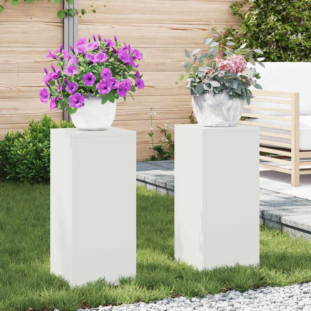 Pflanzenständer 2 pcs Weiß 24 x 24 x 55 cm Stahl