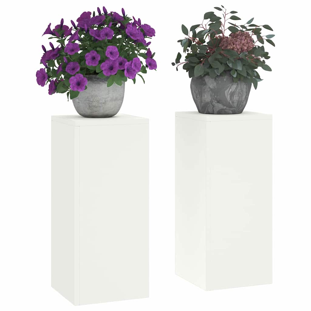 Pflanzenständer 2 pcs Weiß 24 x 24 x 55 cm Stahl