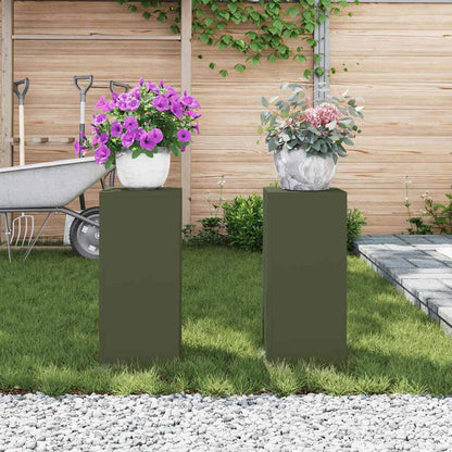 Pflanzenständer 2 pcs Olivgrün 24 x 24 x 55 cm Stahl