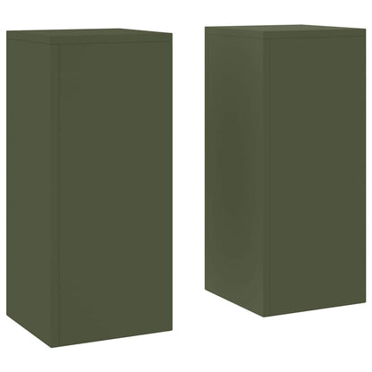 Pflanzenständer 2 pcs Olivgrün 24 x 24 x 55 cm Stahl