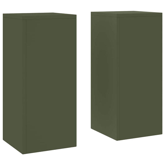 Pflanzenständer 2 pcs Olivgrün 24 x 24 x 55 cm Stahl
