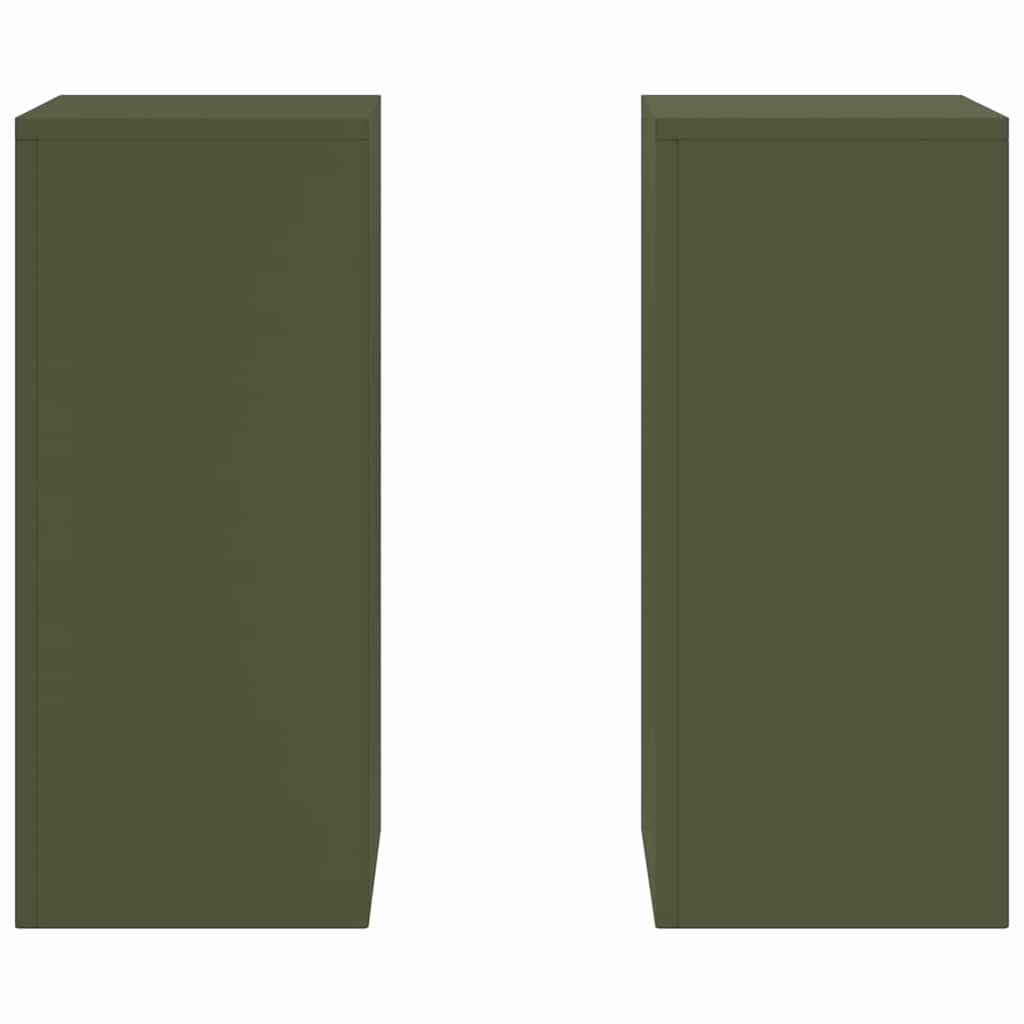 Pflanzenständer 2 pcs Olivgrün 24 x 24 x 55 cm Stahl