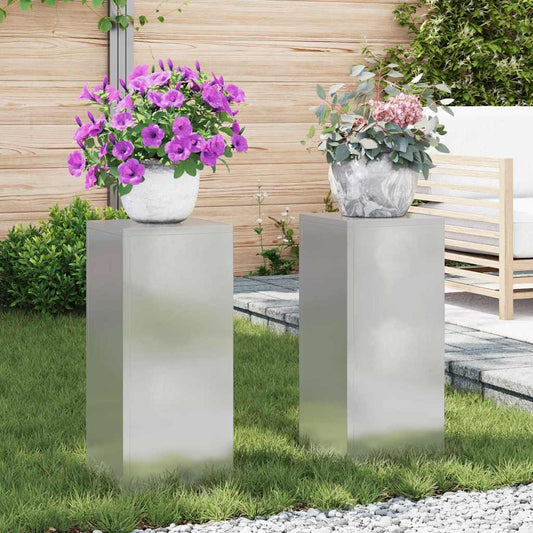 Pflanzenständer 2 pcs Silber 24 x 24 x 55 cm Edelstahl