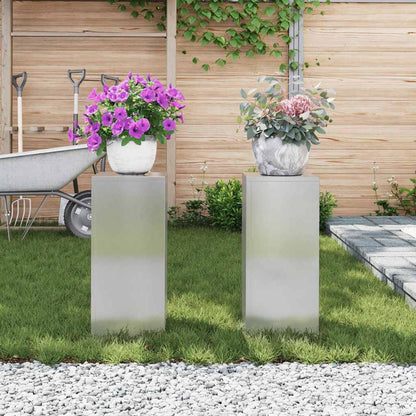 Pflanzenständer 2 pcs Silber 24 x 24 x 55 cm Edelstahl