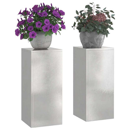 Pflanzenständer 2 pcs Silber 24 x 24 x 55 cm Edelstahl