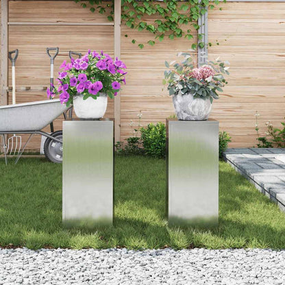 Pflanzenständer 2 pcs Silber 24 x 24 x 55 cm Verzinkter Stahl