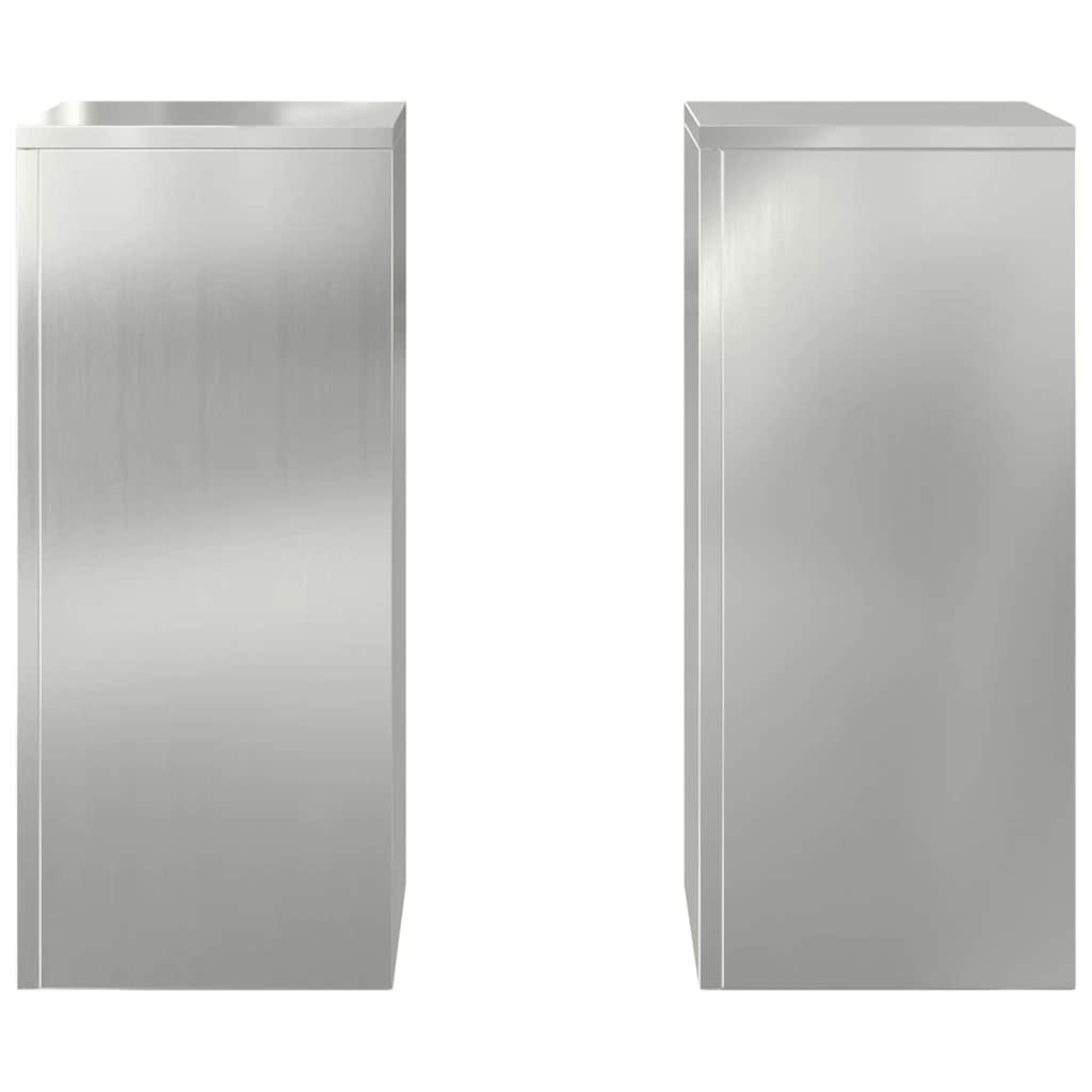 Pflanzenständer 2 pcs Silber 24 x 24 x 55 cm Verzinkter Stahl