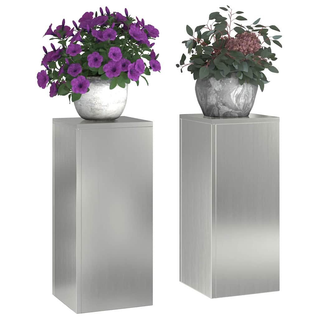 Pflanzenständer 2 pcs Silber 24 x 24 x 55 cm Verzinkter Stahl