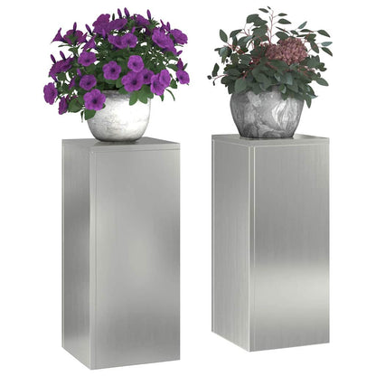Pflanzenständer 2 pcs Silber 24 x 24 x 55 cm Verzinkter Stahl